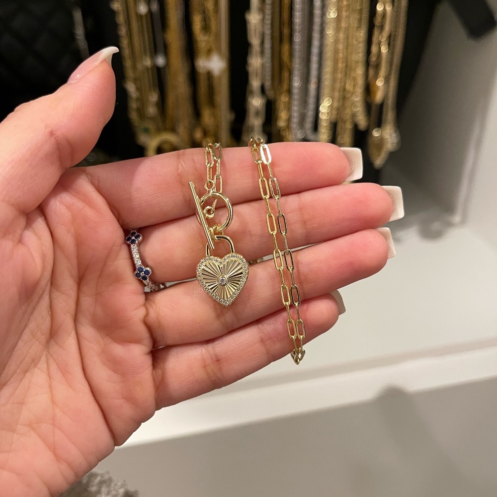 Gold Heart Pendant Necklace